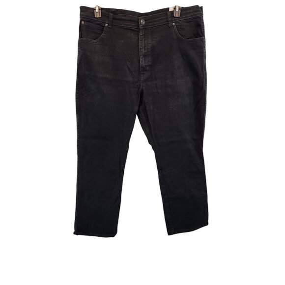 Wrangler Jeans Relaxed Fit Black Straight Leg Cotton Mens Size 40x30 - Picture 1 of 10